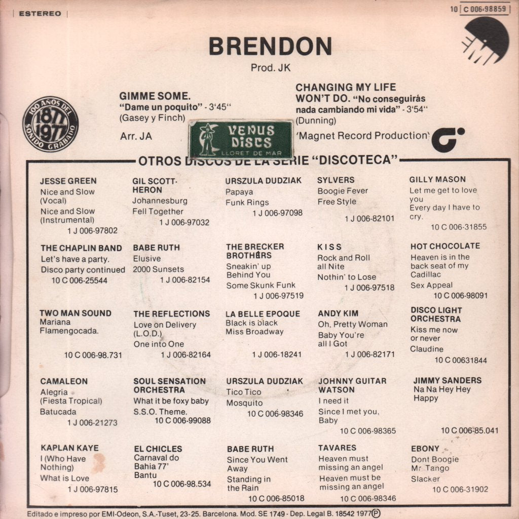 Brendon - Gimme Some - 7 Inch