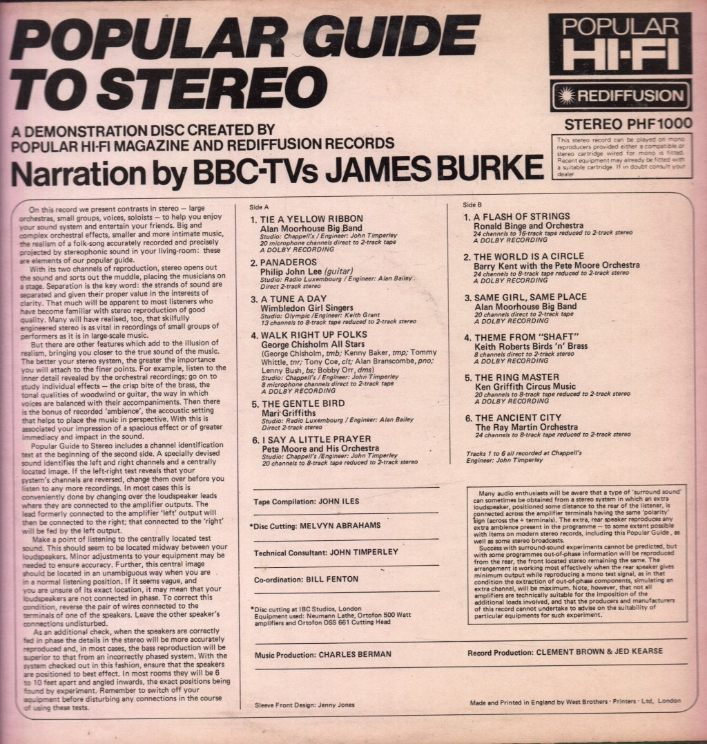 Various - Popular Guide To Stereo - Lp