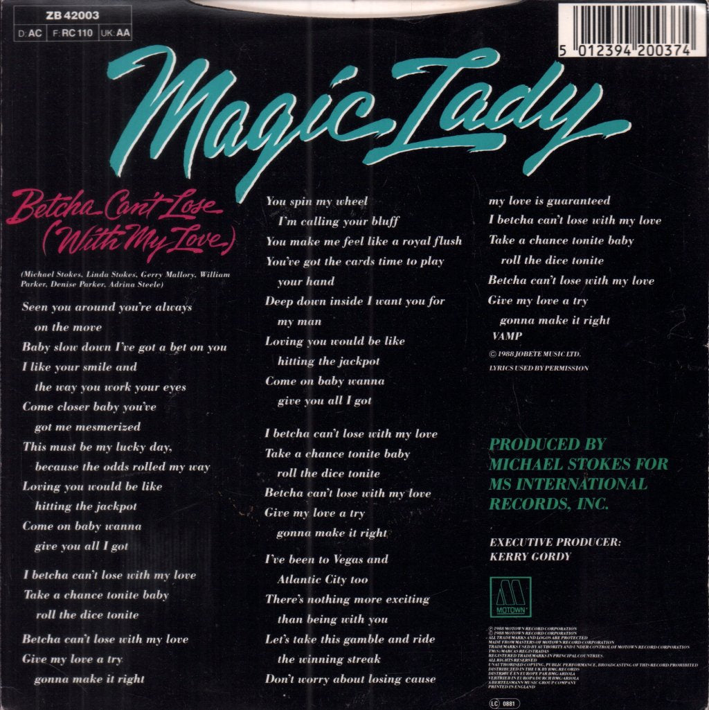 Magic Lady - Betcha Can't Lose - 7 Inch