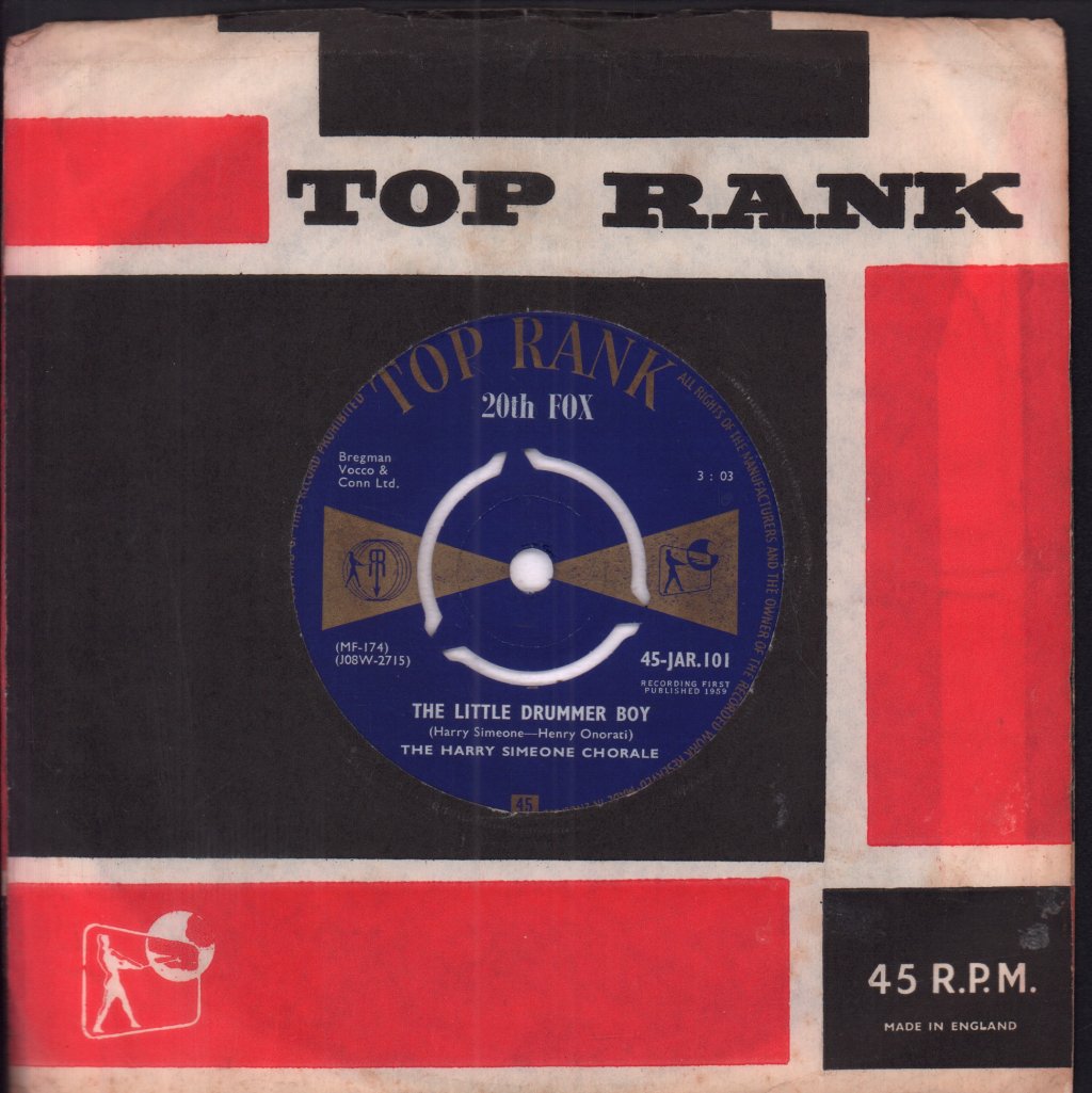 Harry Simeone Chorale - Little Drummer Boy - 7 Inch