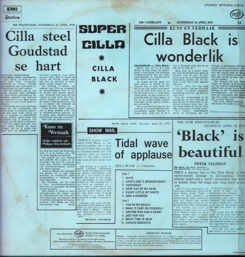 Cilla Black - Super Cilla - Lp