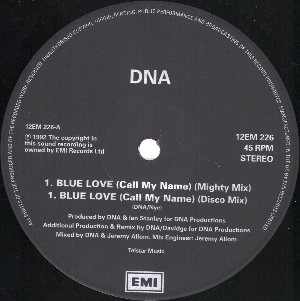 DNA - Blue Love (Call My Name) (Remixes) - 12 Inch
