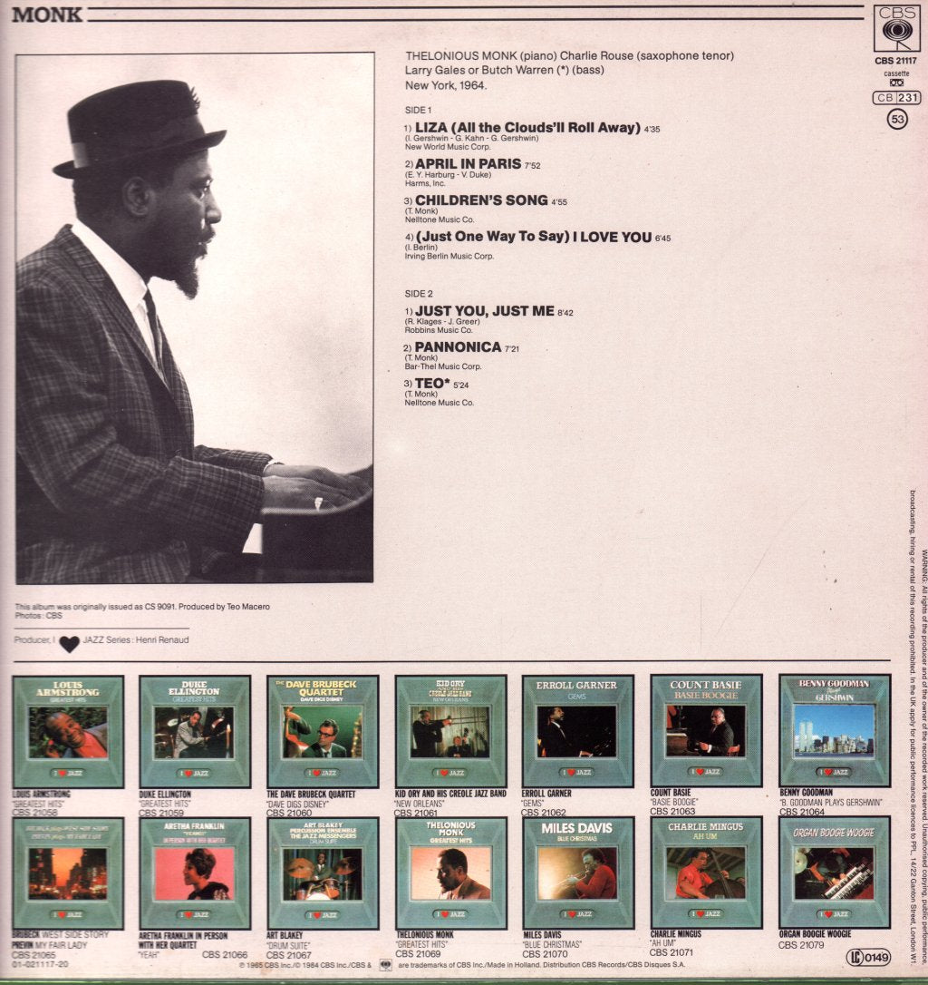 Thelonious Monk - Monk - Lp
