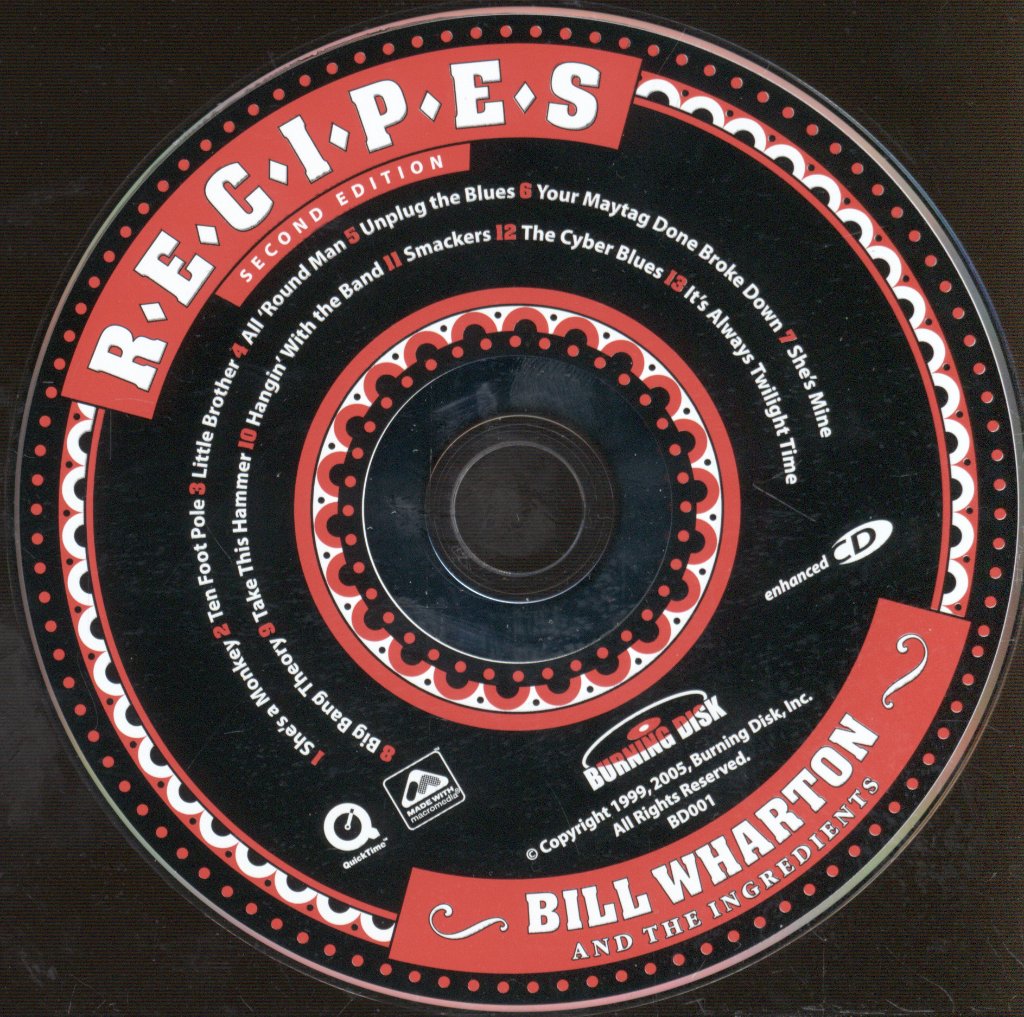 Bill Wharton And The Ingredients - Recipes Second Edition - Cd