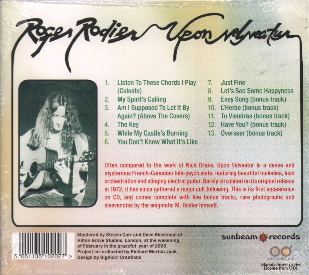 Roger Rodier - Upon Velveatur - Cd