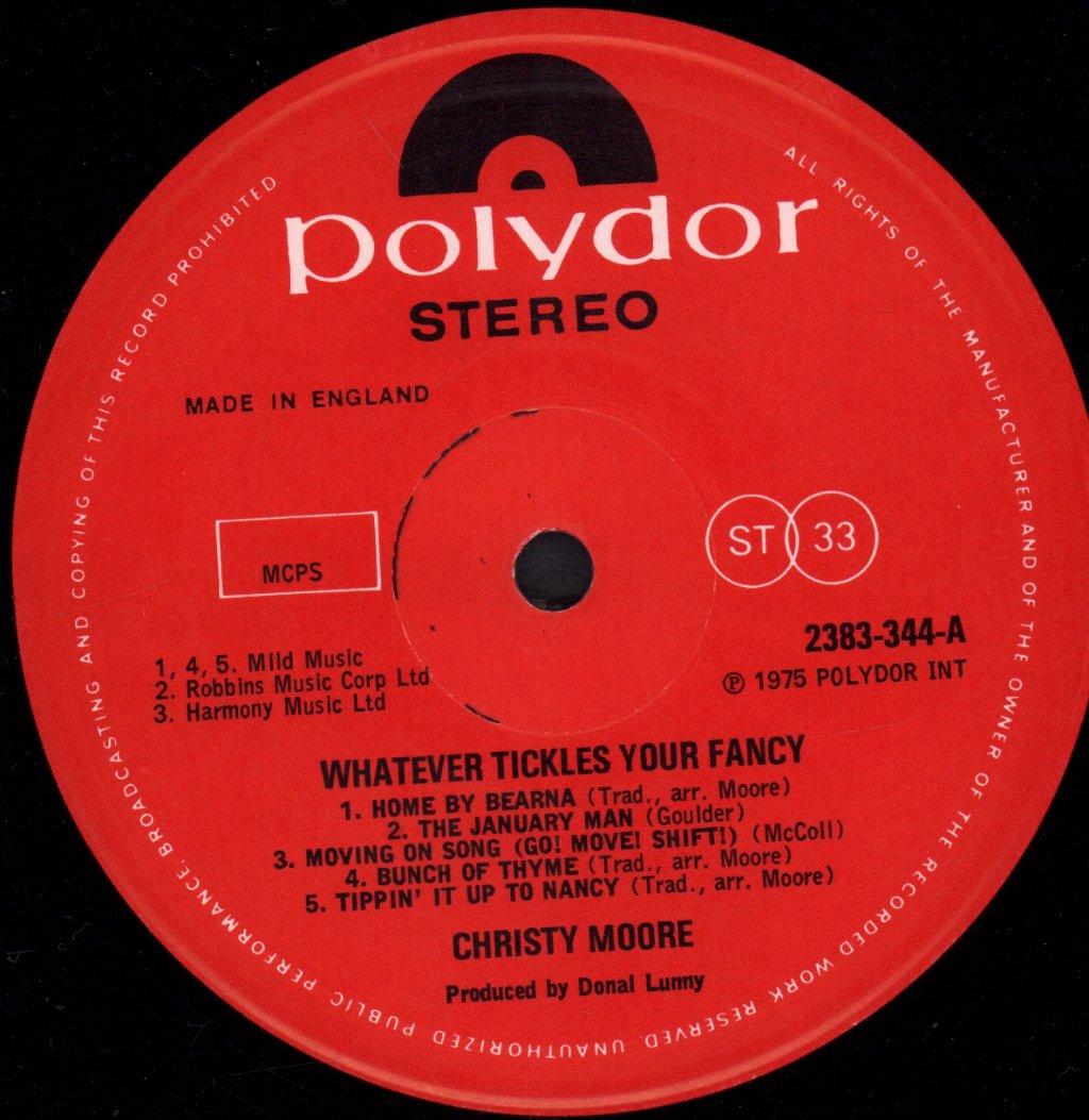 Christy Moore - Whatever Tickles Your Fancy - Lp