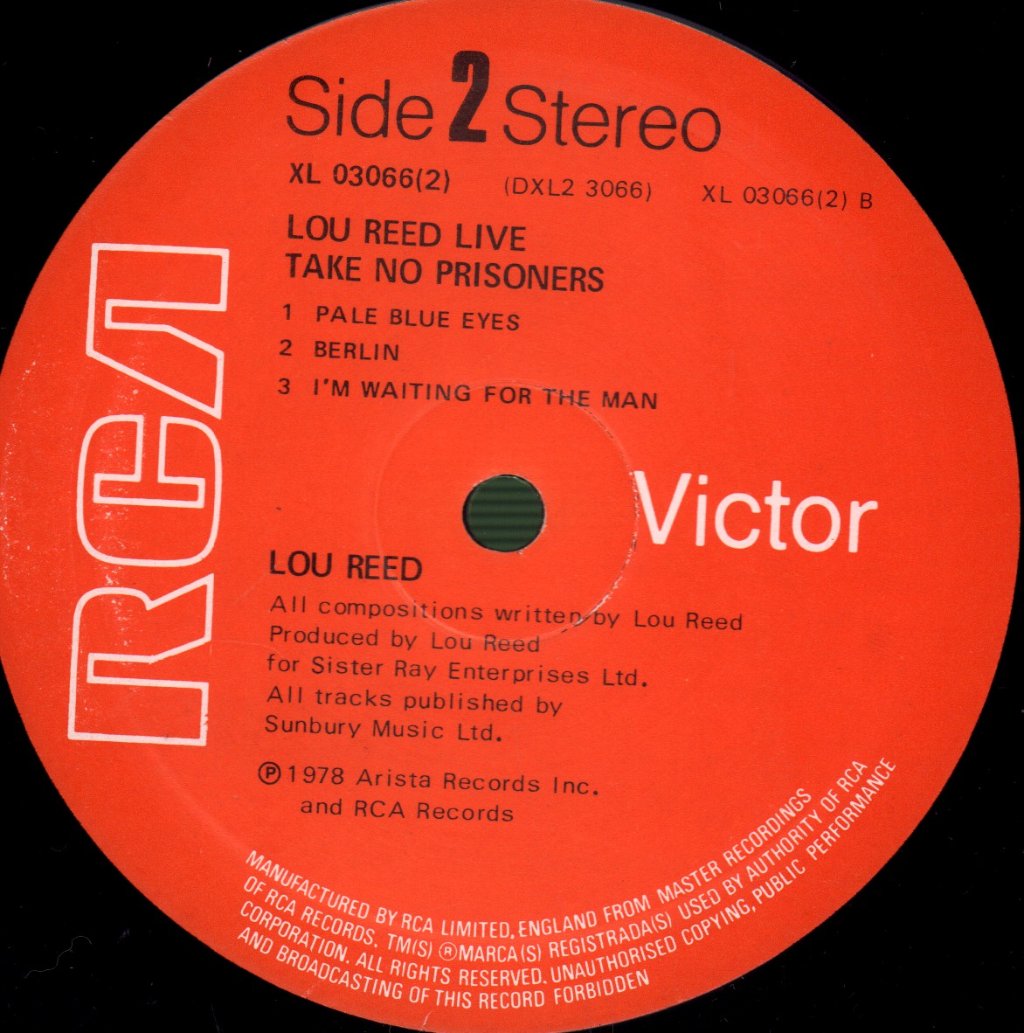 Lou Reed - Take No Prisoners (Live) - Double Lp