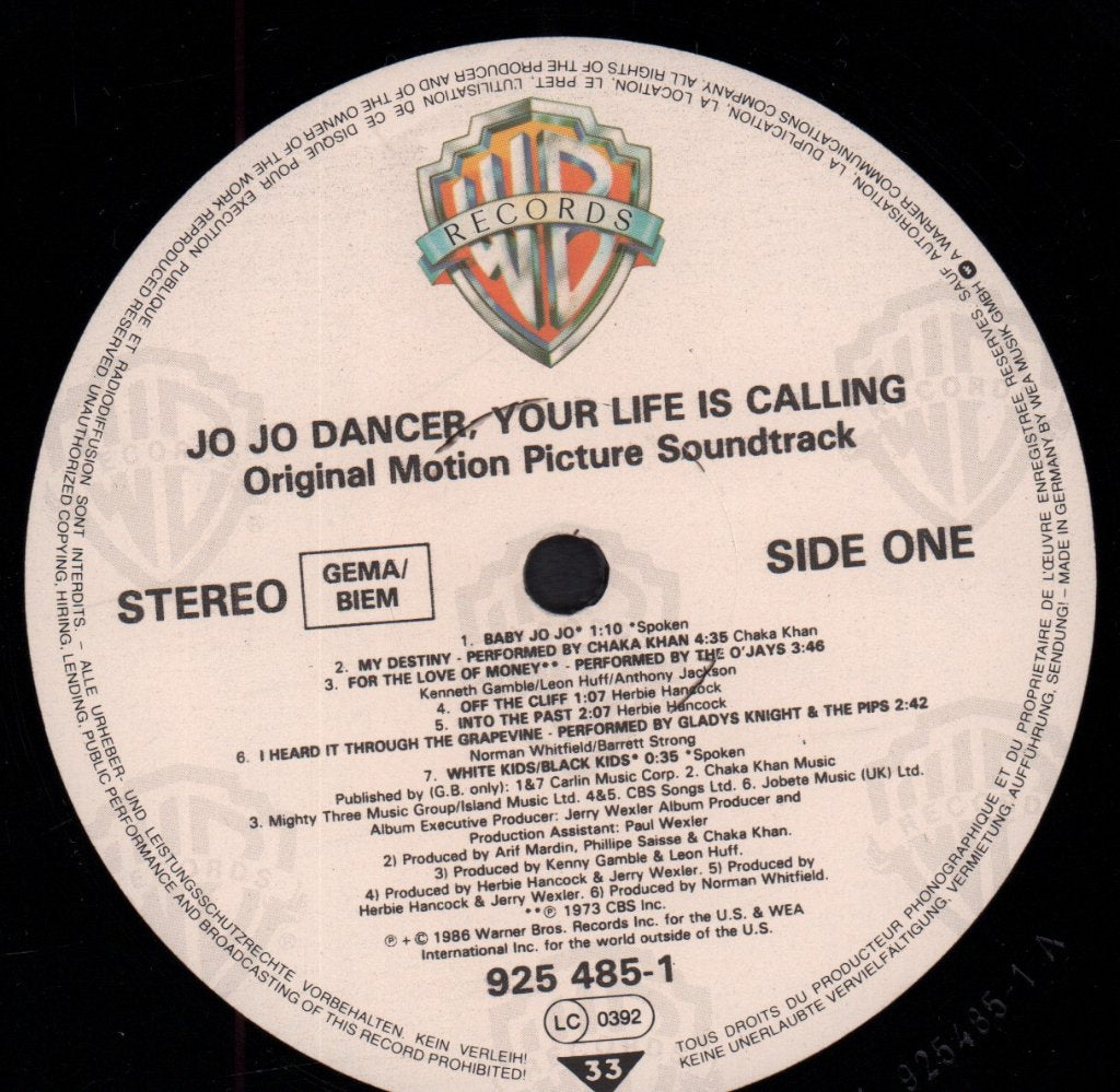 Jo Jo Dancer - Your Life Is Calling Original Motion Picture Soundtrack - Lp