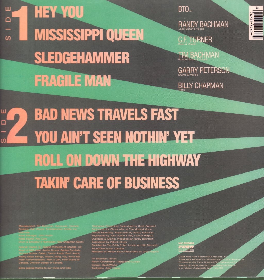 Bachman-Turner Overdrive - Live Live Live - Lp