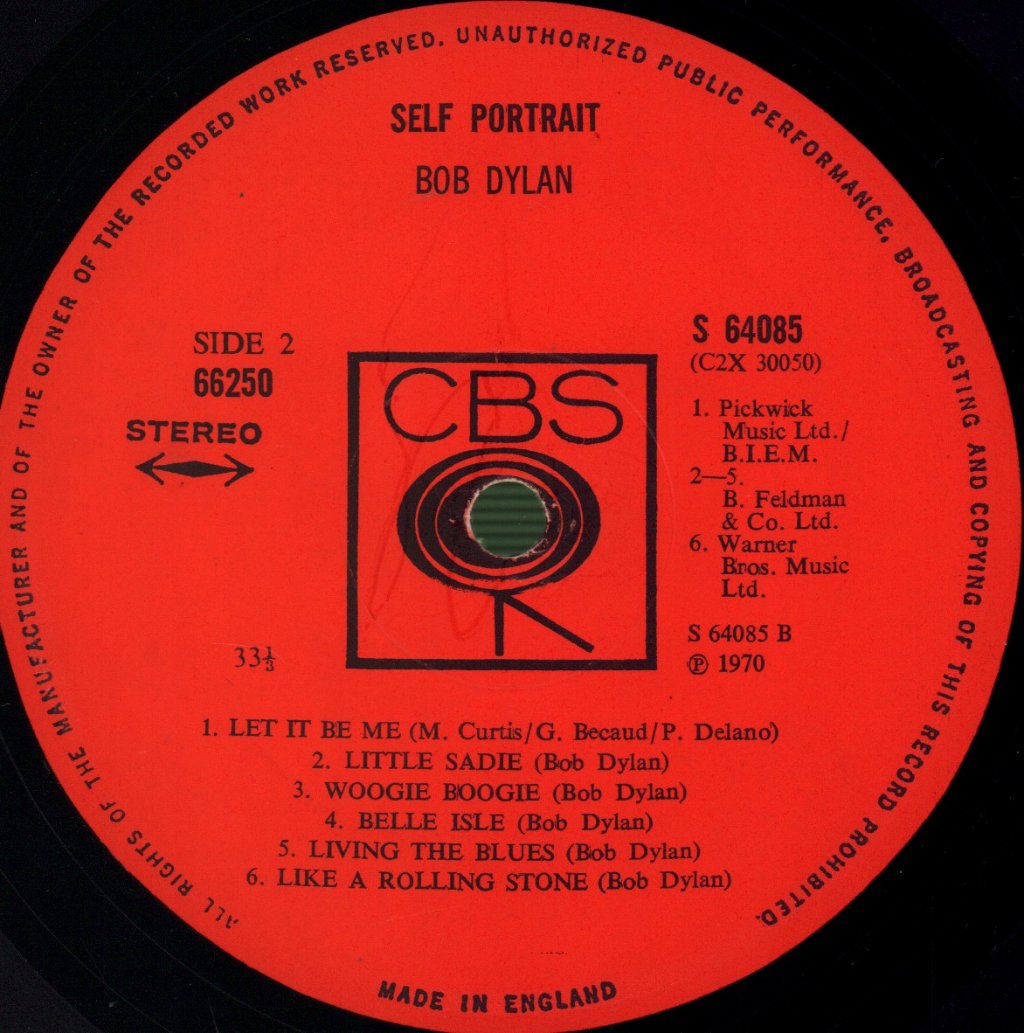 Bob Dylan - Self Portrait - Double Lp