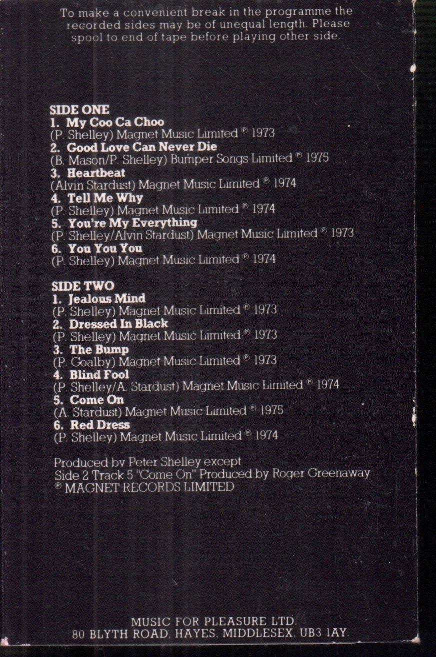Alvin Stardust - Rock On With Alvin - Cassette