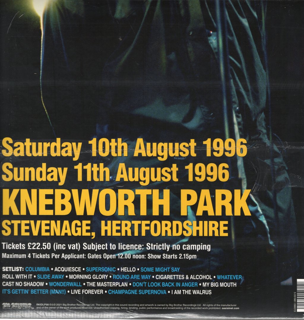 Oasis - Knebworth 1996 - Triple Lp