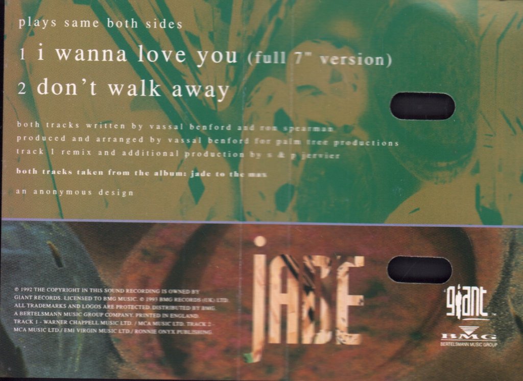 Jade (90'S Group) - I Wanna Love You - Cassette