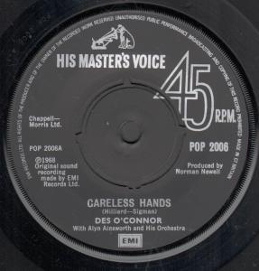 Des O'Connor - Careless Hands - 7 Inch