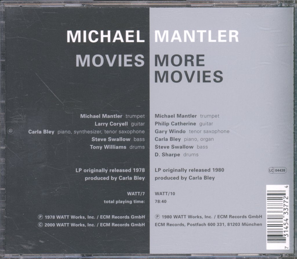 Michael Mantler - Movies / More Movies - Cd