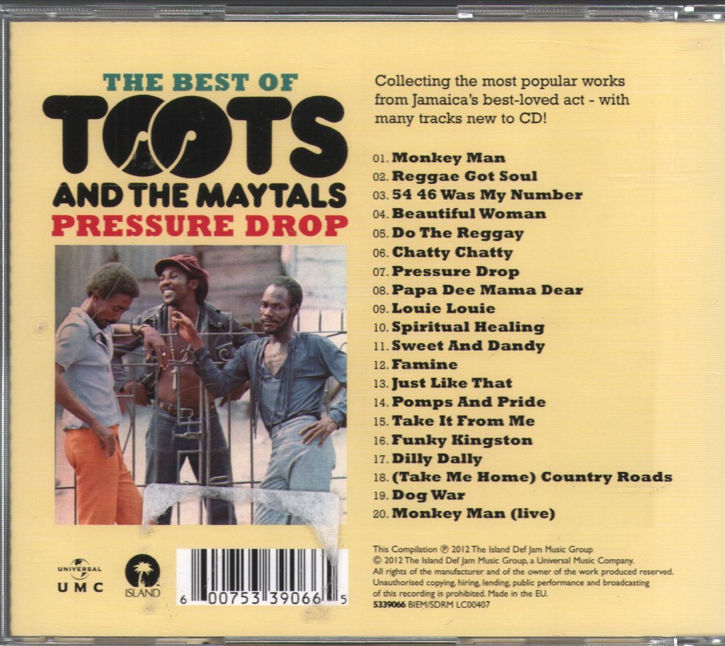 Toots & The Maytals - Pressure Drop - The Best Of Toots And The Maytals - Cd
