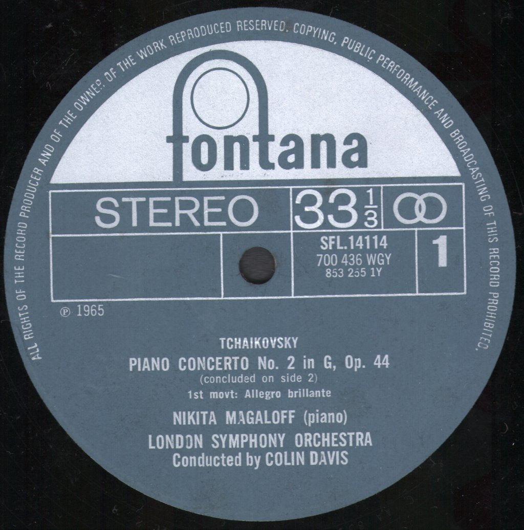 Nikita Magaloff / Colin Davis / London Symphony Orch. - Tchaikovsky - Piano Concerto No.2 In G, Op.44 - Lp