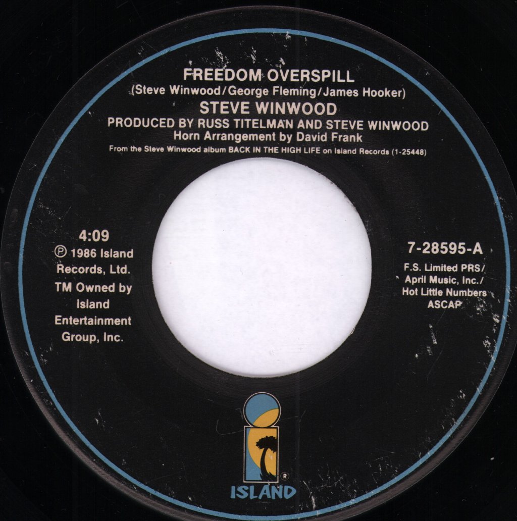 Steve Winwood - Freedom Overspill - 7 Inch
