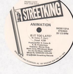 Animation - Is It Too Late - 12 Inch