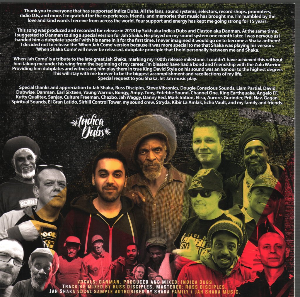 Indica Dubs & Danman - When Jah Comes - 10 Inch