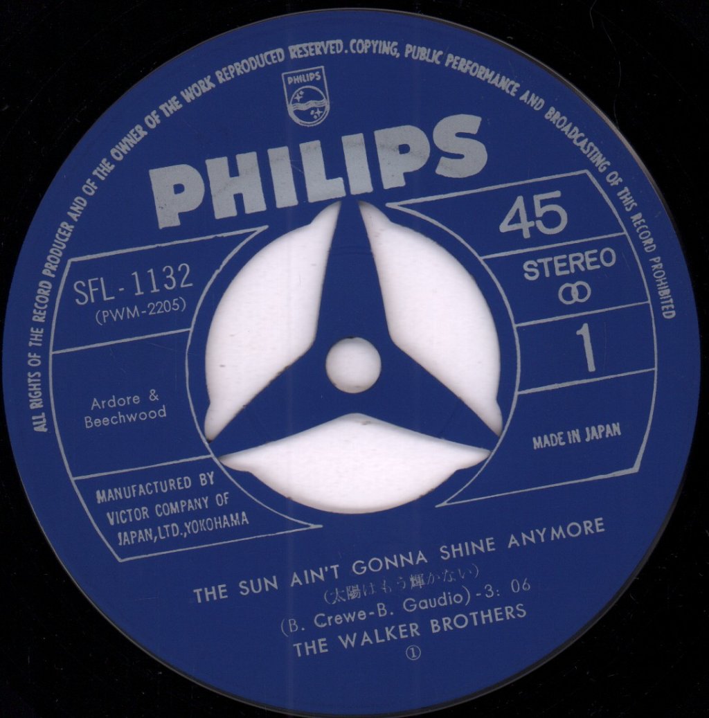 Walker Brothers - Sun Ain't Gonna Shine Anymore - 7 Inch