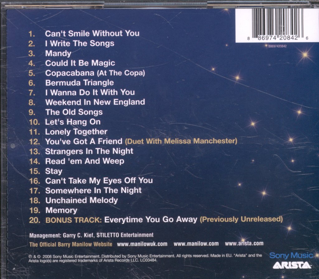 Barry Manilow - Best Of Barry Manilow Music And Passion - Cd