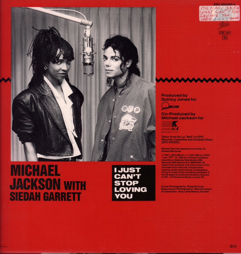 Michael Jackson - I Just Can't Stop Loving You - 12 Inch