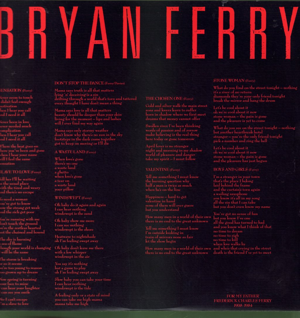 Bryan Ferry - Boys And Girls - Lp