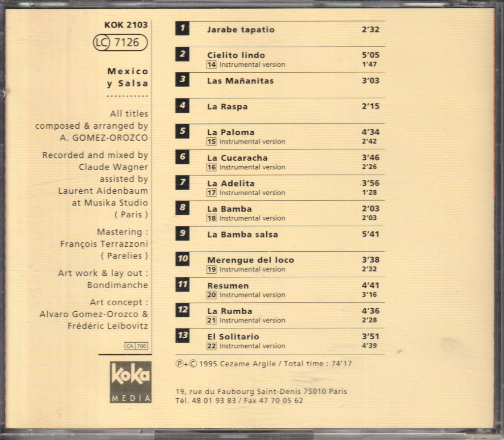 Alvaro Gomez-Orozco - Mexico Y Salsa - Cd