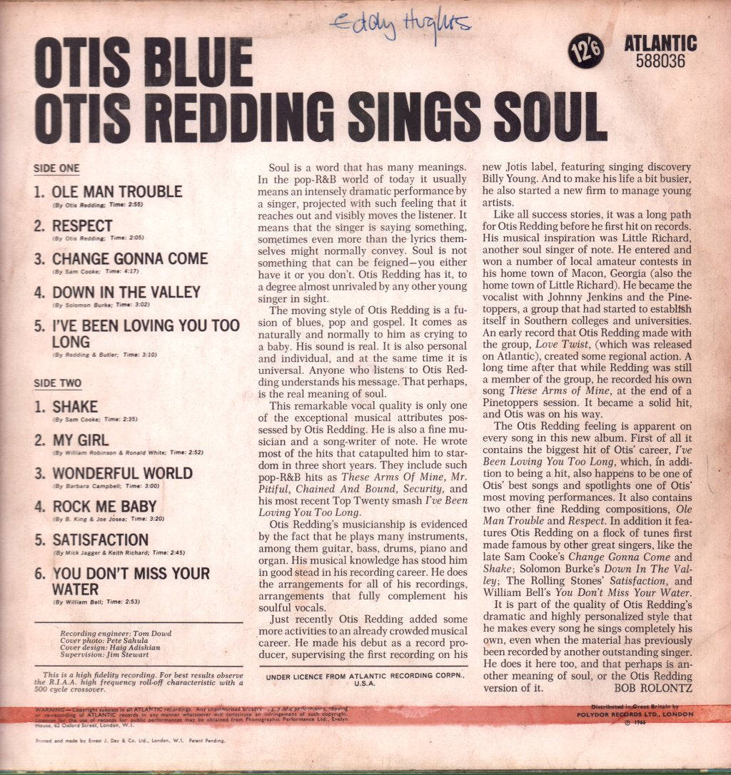 Otis Redding - Otis Blue / Sings Soul - Lp