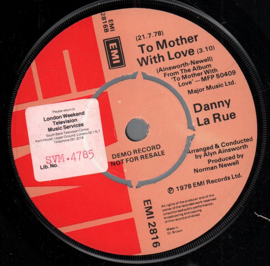 Danny La Rue - My Old Mum - 7 Inch