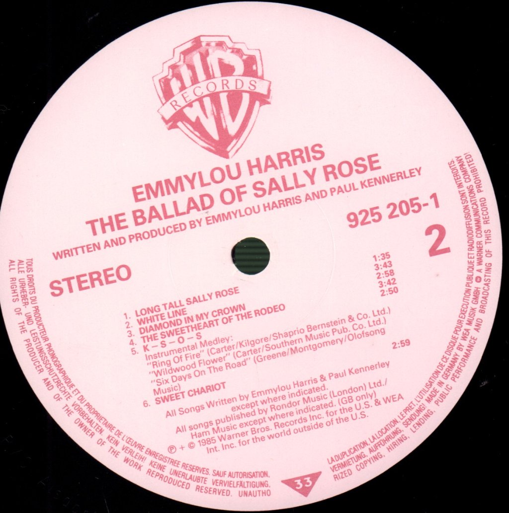 Emmylou Harris - Ballad Of Sally Rose - Lp
