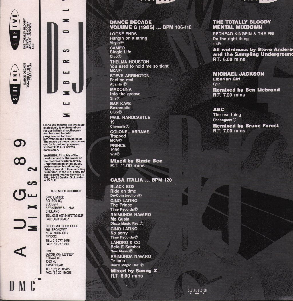Various Artists - August 89 - Mixes 2 - Lp
