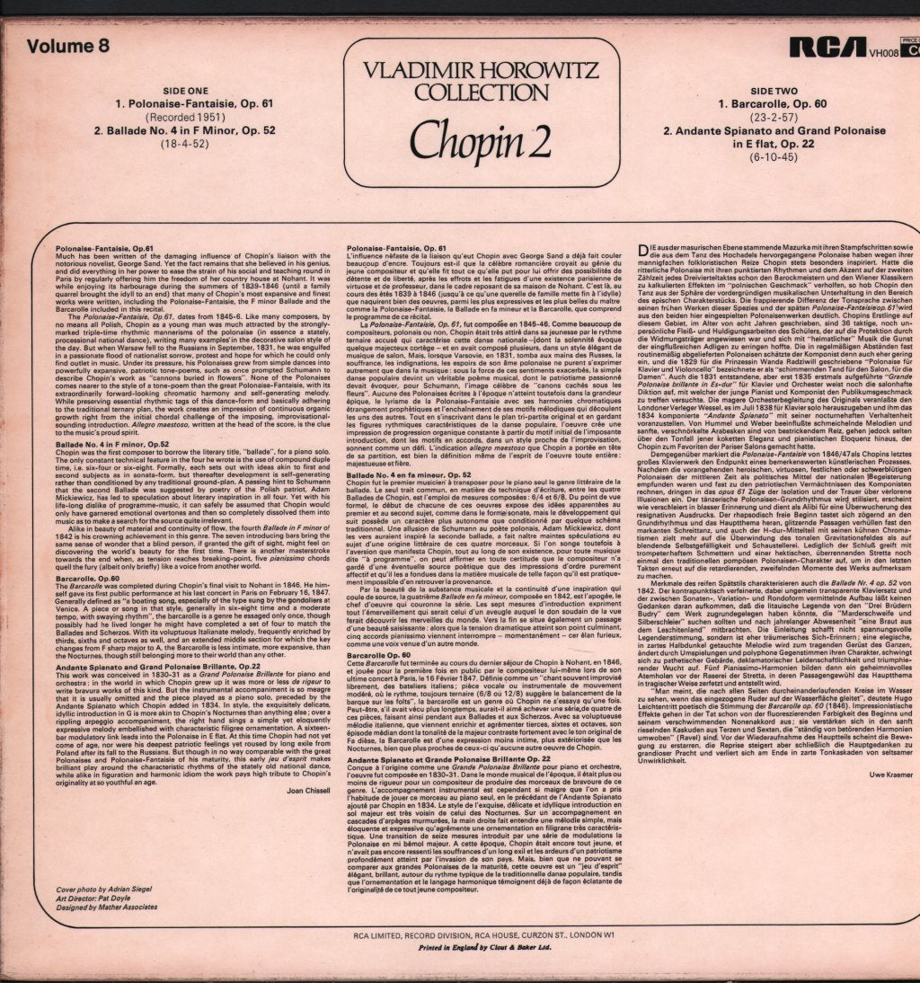 Vladimir Horowitz - Chopin 2 - Lp