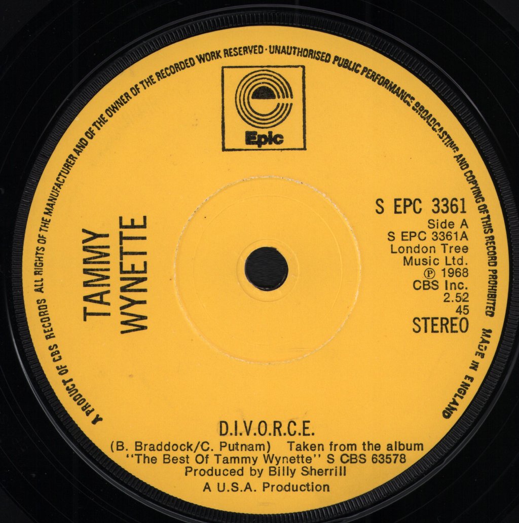 Tammy Wynette - D.I.V.O.R.C.E. - 7 Inch