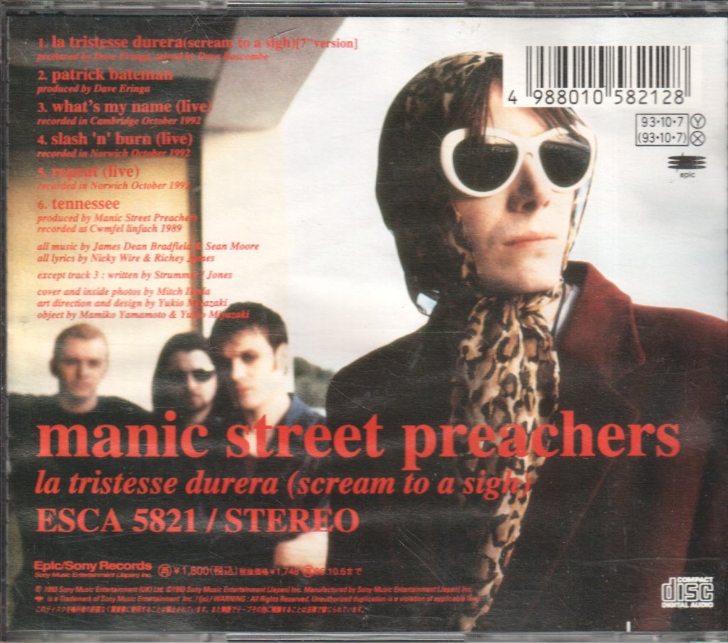 Manic Street Preachers - La Tristesse Durera - Cd
