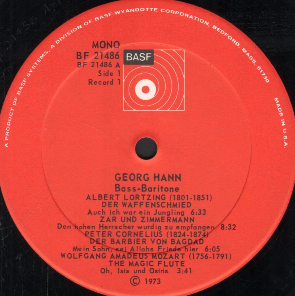 Georg Hann - Historical Performances From The Years 1938-1945 - Lp