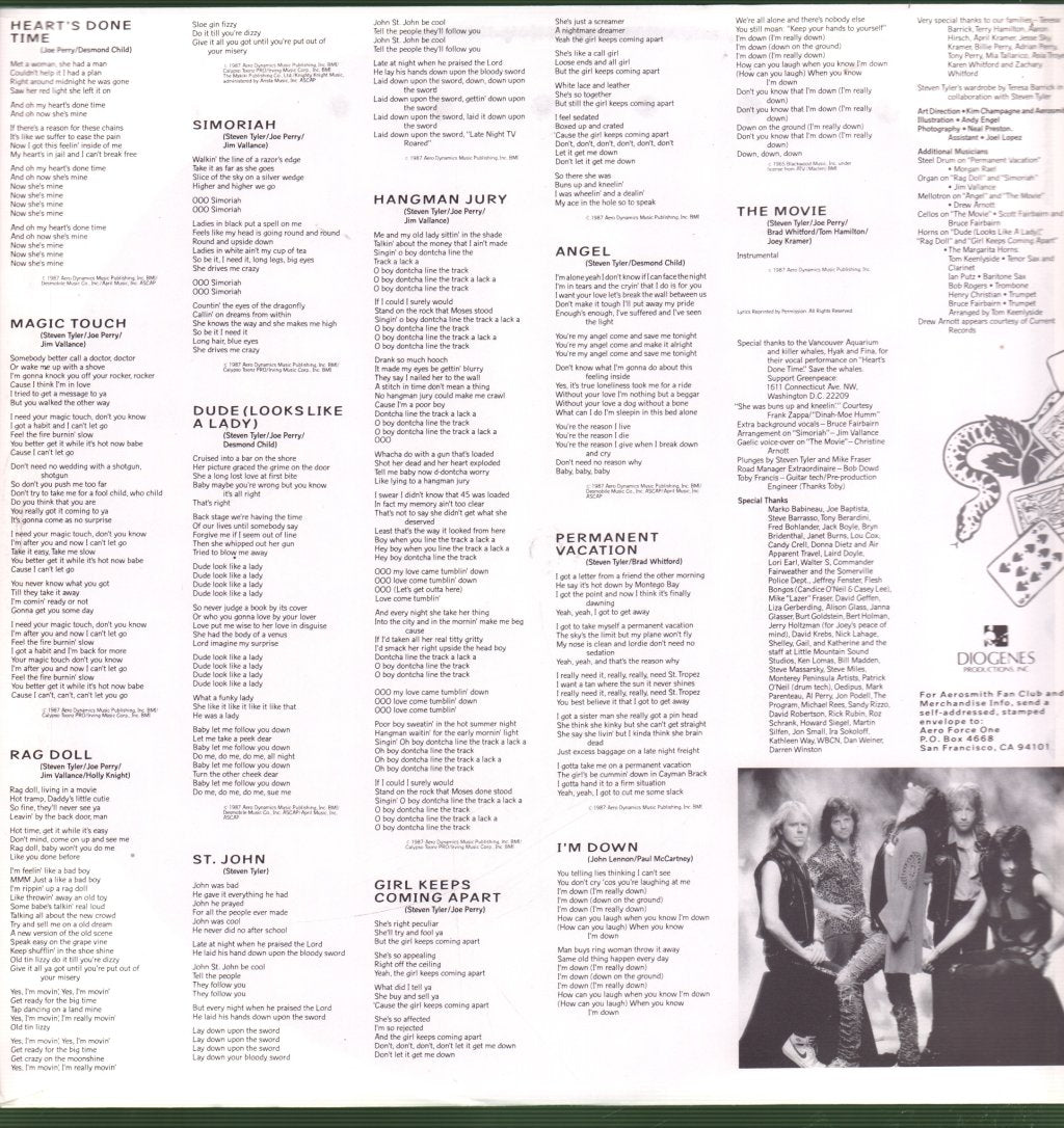 Aerosmith - Permanent Vacation - Lp