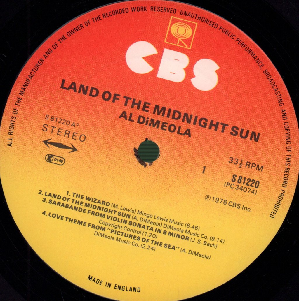 Al Di Meola - Land Of The Midnight Sun - Lp