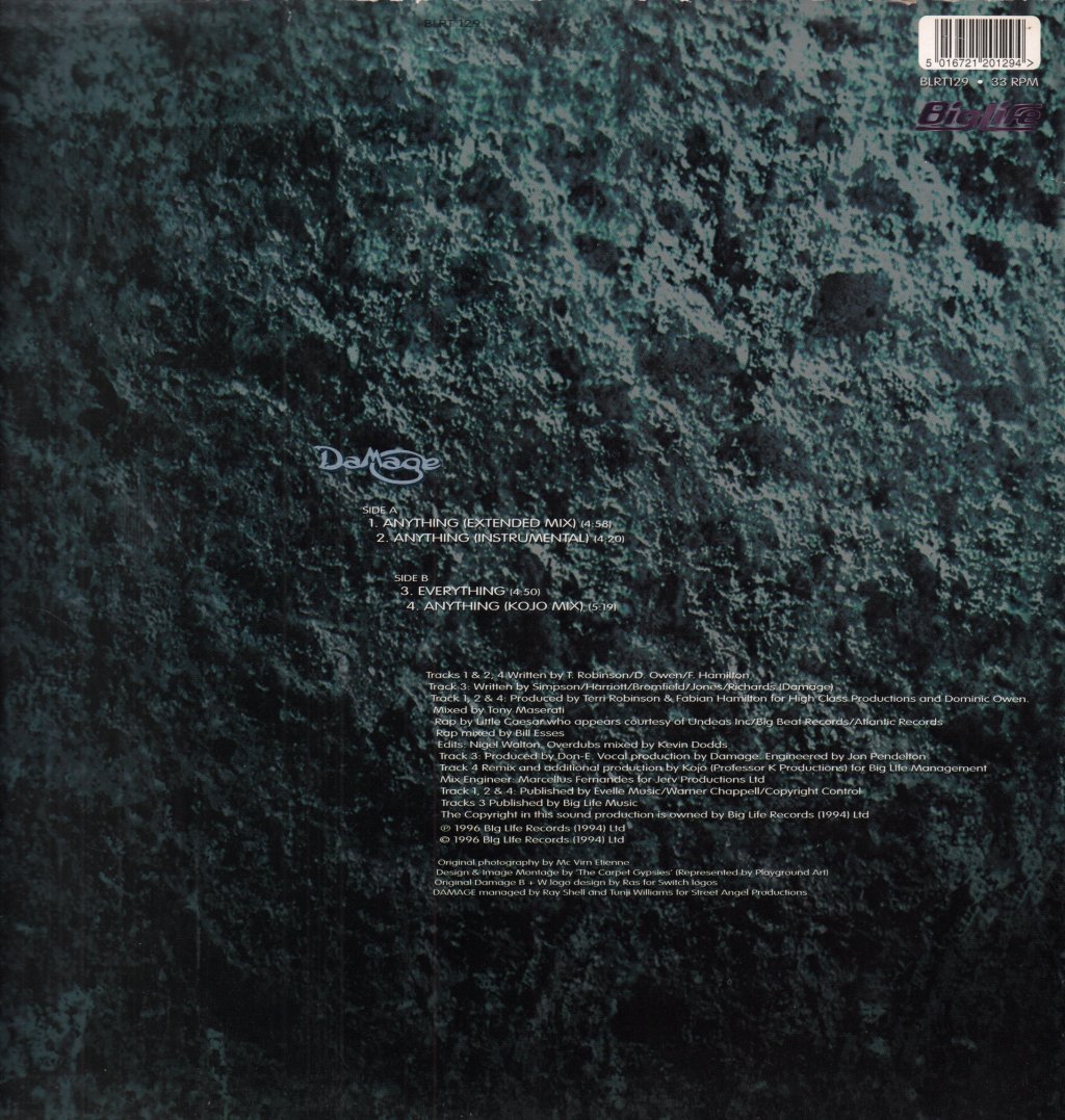 Damage (R And B/Boyband) - Anything - 12 Inch