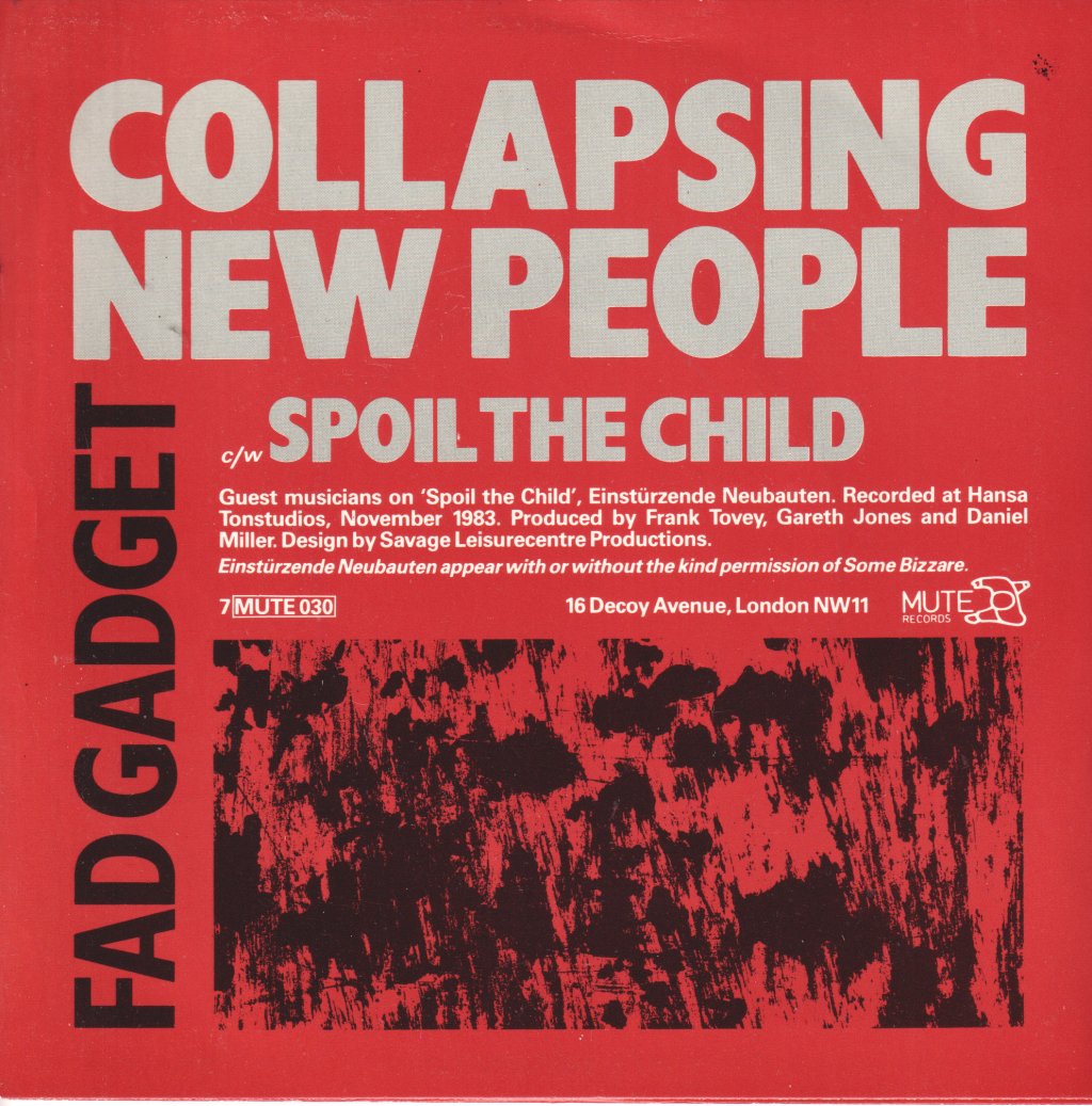 Fad Gadget - Collapsing New People - 7 Inch