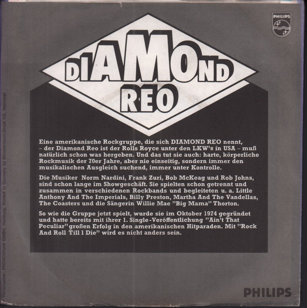 Diamond Reo - Rock And Roll Till I Die - 7 Inch