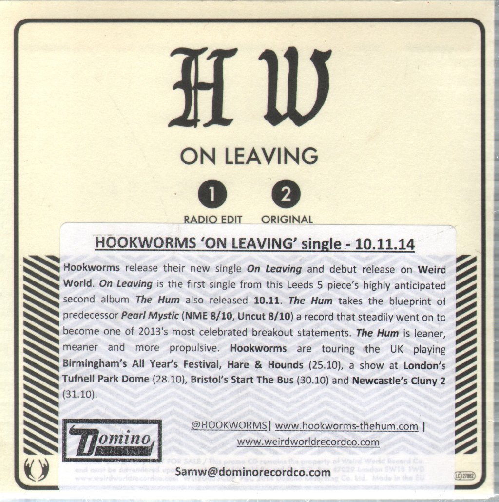 Hookworms - On Leaving - Cd