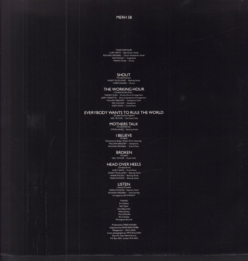 Tears For Fears - Songs From The Big Chair - Lp