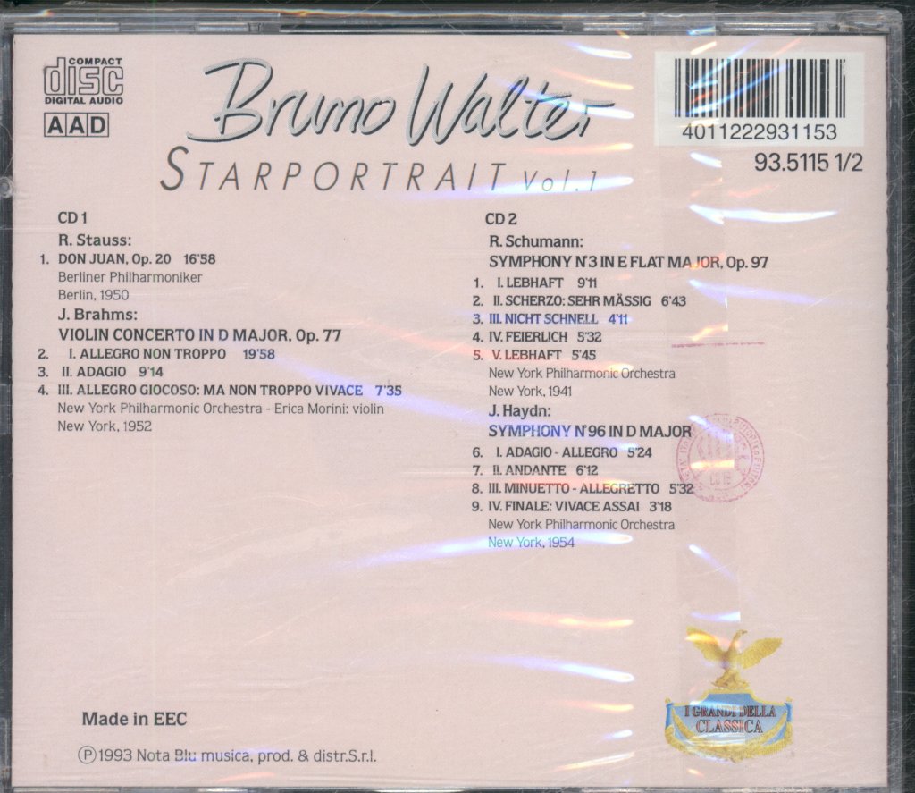 Bruno Walter - Bruno Walter Starportrait Vol.2 - Double Cd