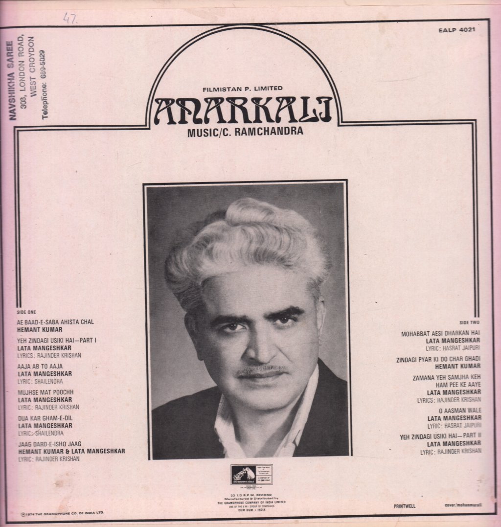 C. Ramchandra - Anarkali - Lp