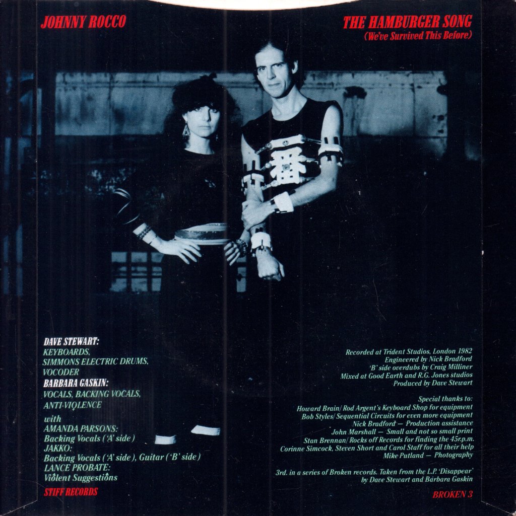 Dave Stewart And Barbara Gaskin - Johnny Rocco - 7 Inch