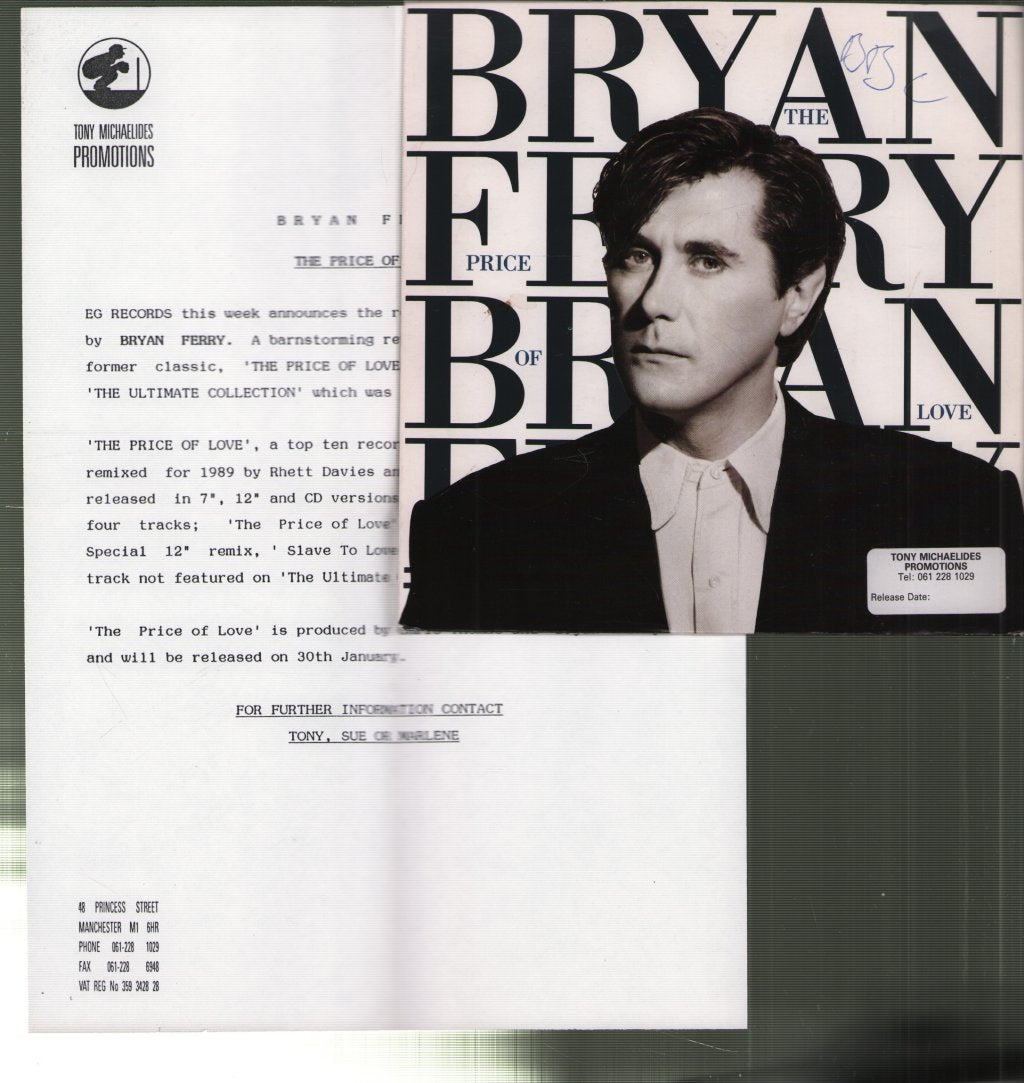Bryan Ferry - Price Of Love - 7 Inch