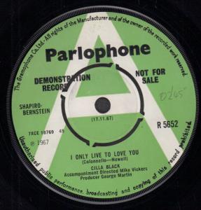 Cilla Black - I Only Live To Love You - 7 Inch