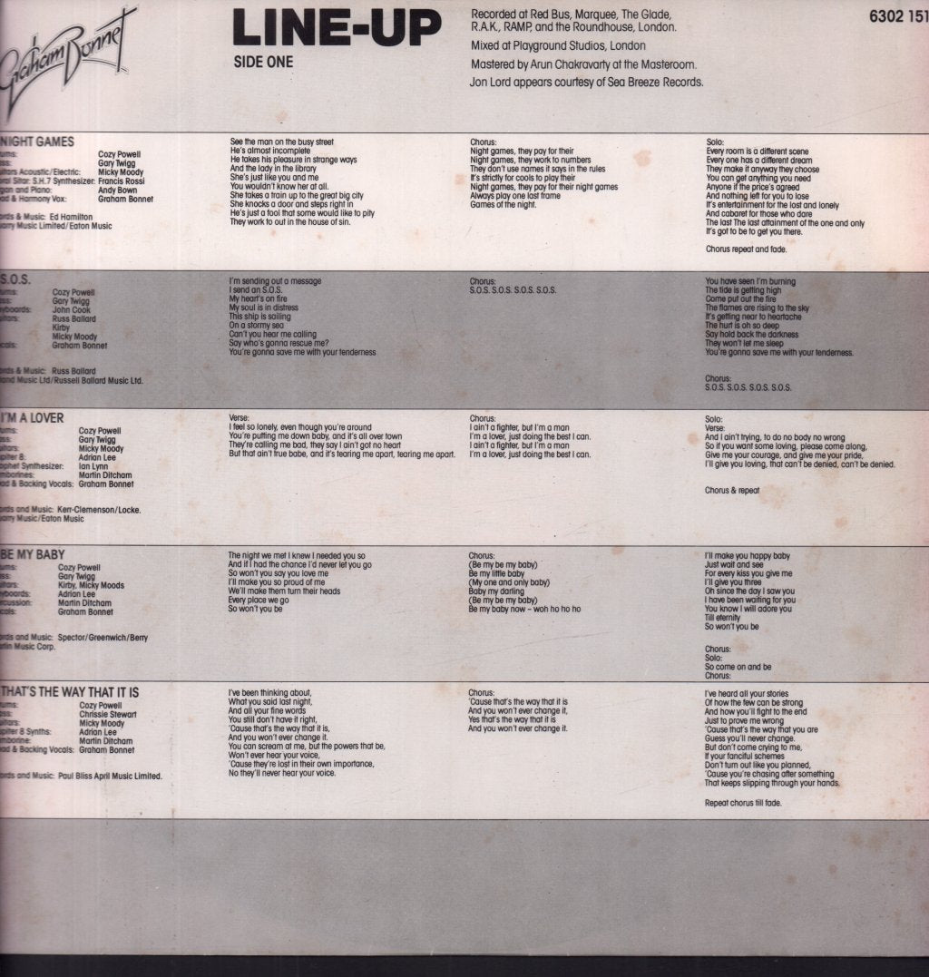 Graham Bonnet - Line-Up - Lp